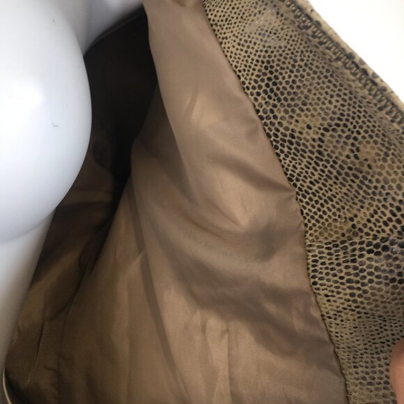 Alfani Snake Embossed Tan Leather Jacket Size L - Picture 5 of 7